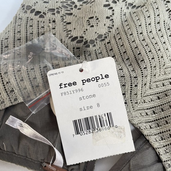 Free People Short Dress Size 8, Taupe/Stone, F851Y996 Lace New With Tags NWT - Picture 4 of 9